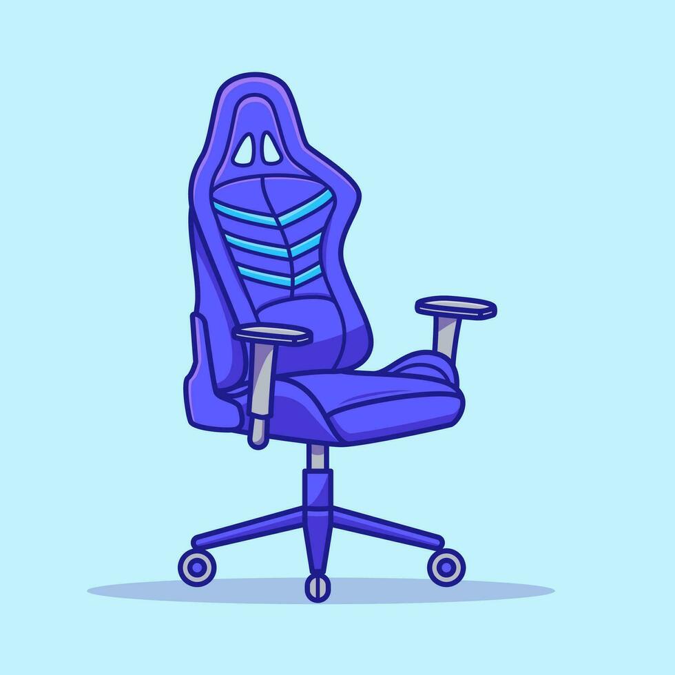 Gaming Chair, gamer and streamer equipment vector