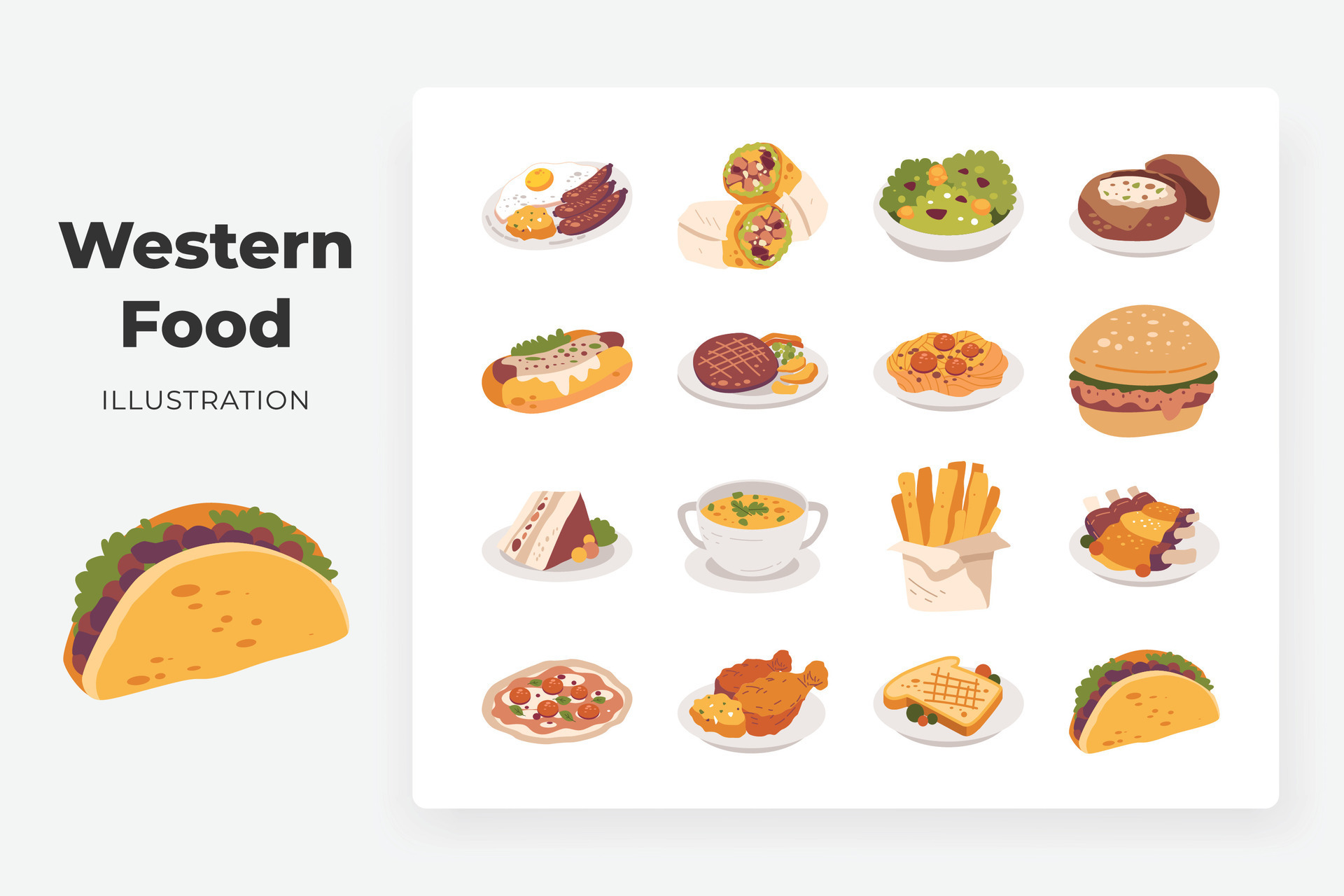 Western Food Flat Illustration Set 34776275 Vector Art At Vecteezy western-food-flat-illustration-set-34776275-vector-art-at-vecteezy
