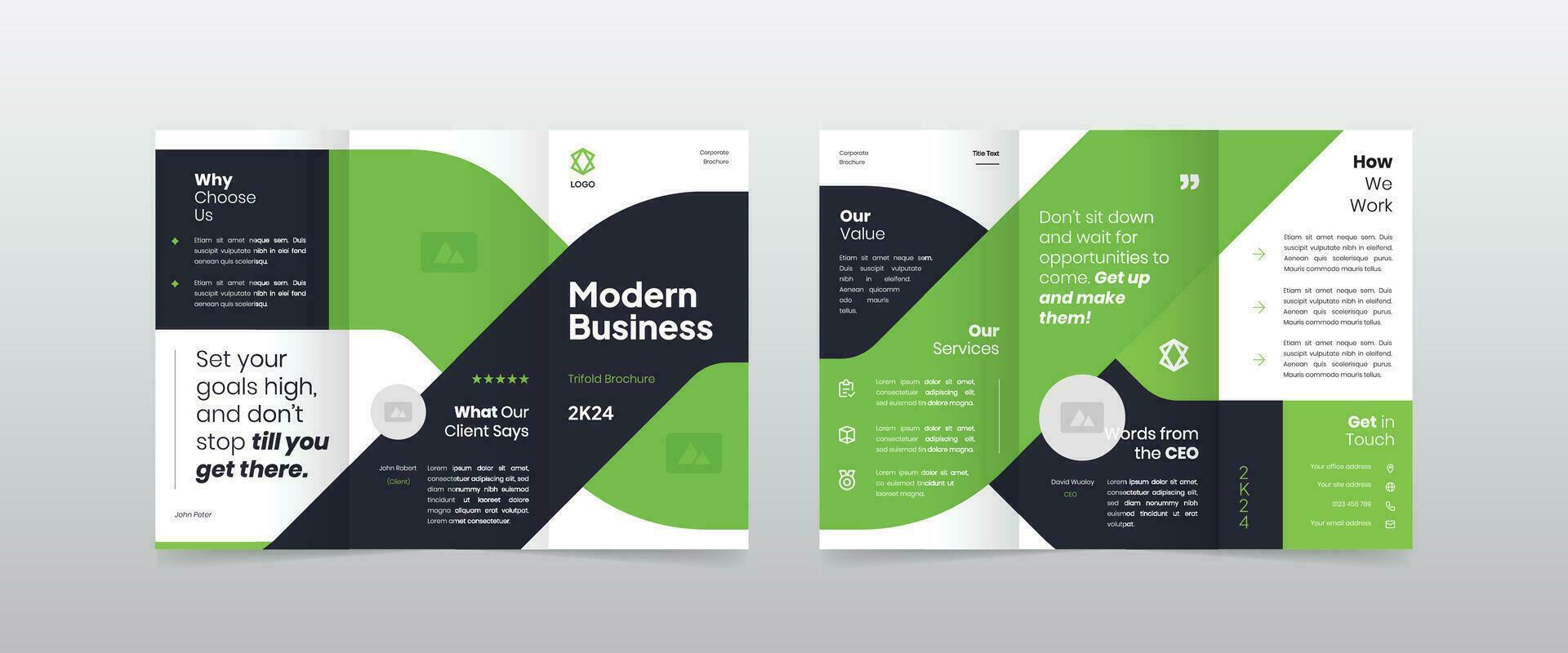 Modern business trifold brochure template vector