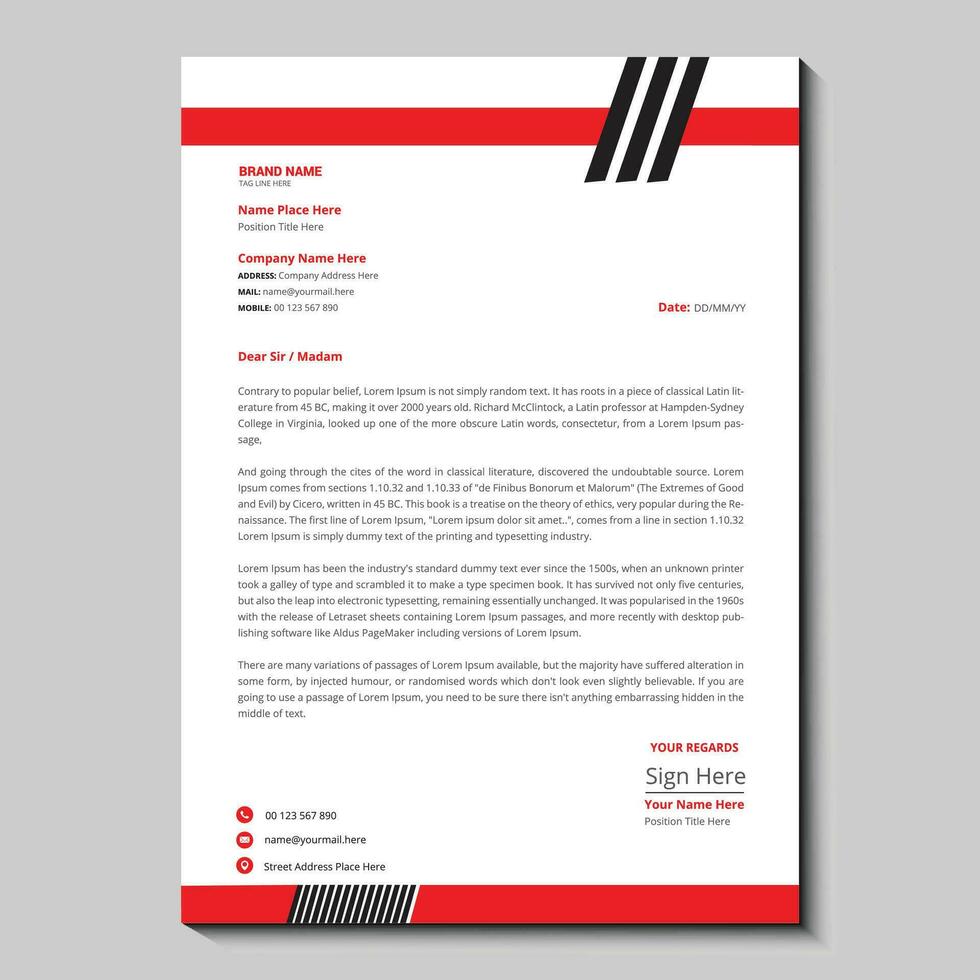 Letterhead design template vector