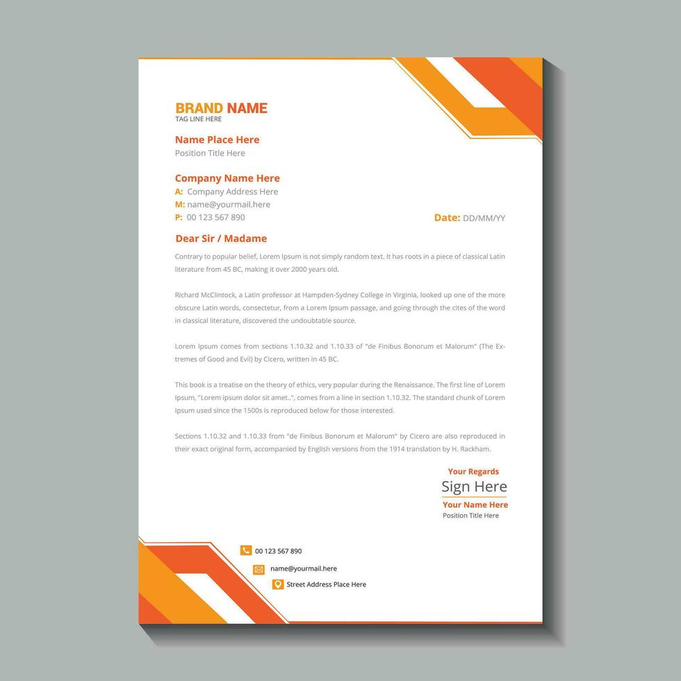 Business letterhead design template vector