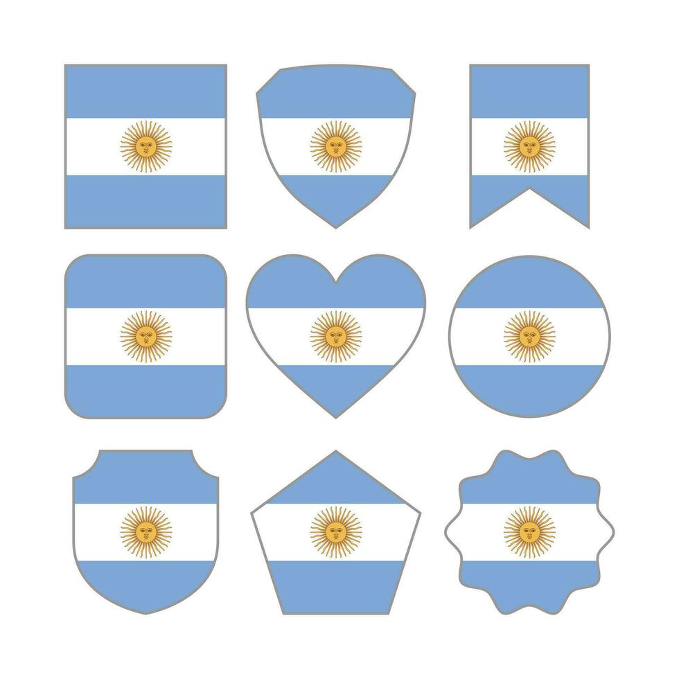 Modern Abstract Shapes of Argentina Flag Vector Design Template