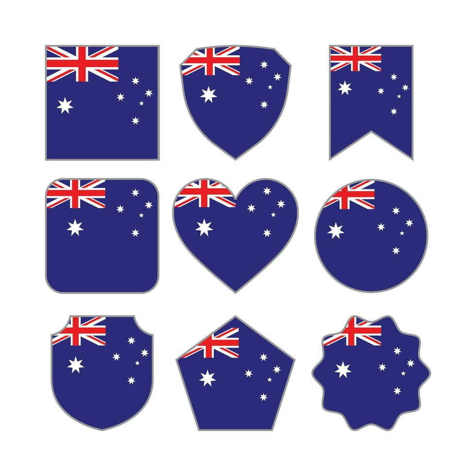 Modern Abstract Shapes of Australia Flag Vector Design Template