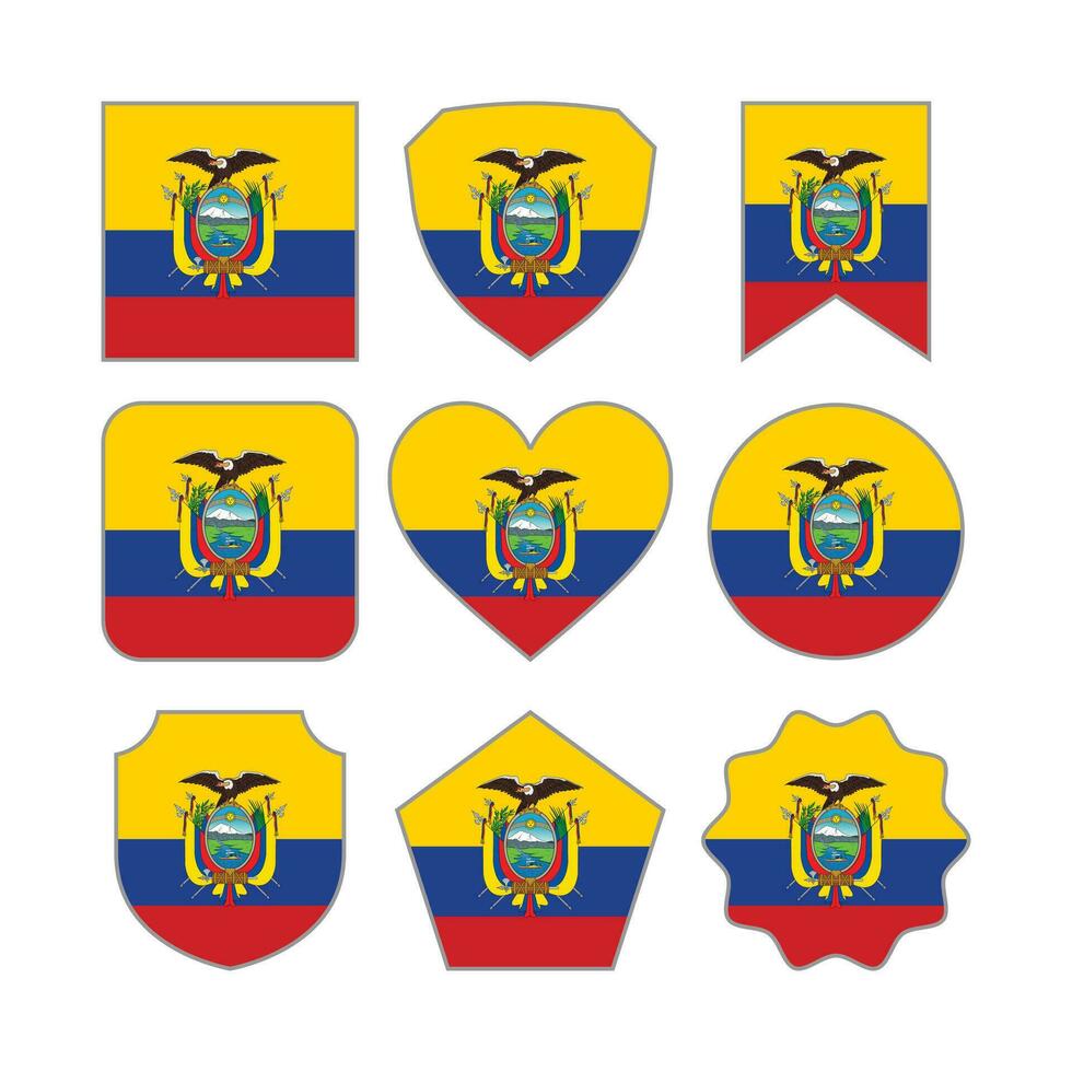moderno resumen formas de Ecuador bandera vector diseño modelo