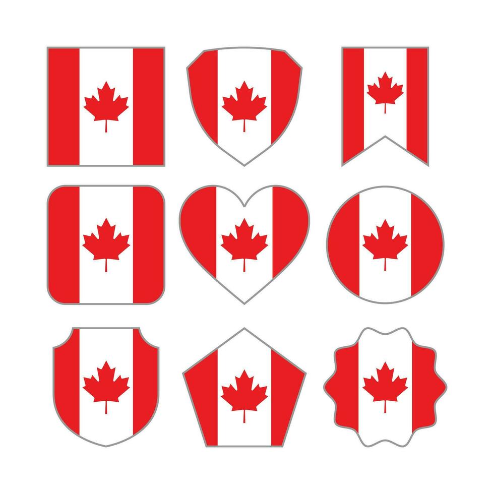Modern Abstract Shapes of Canada Flag Vector Design Template