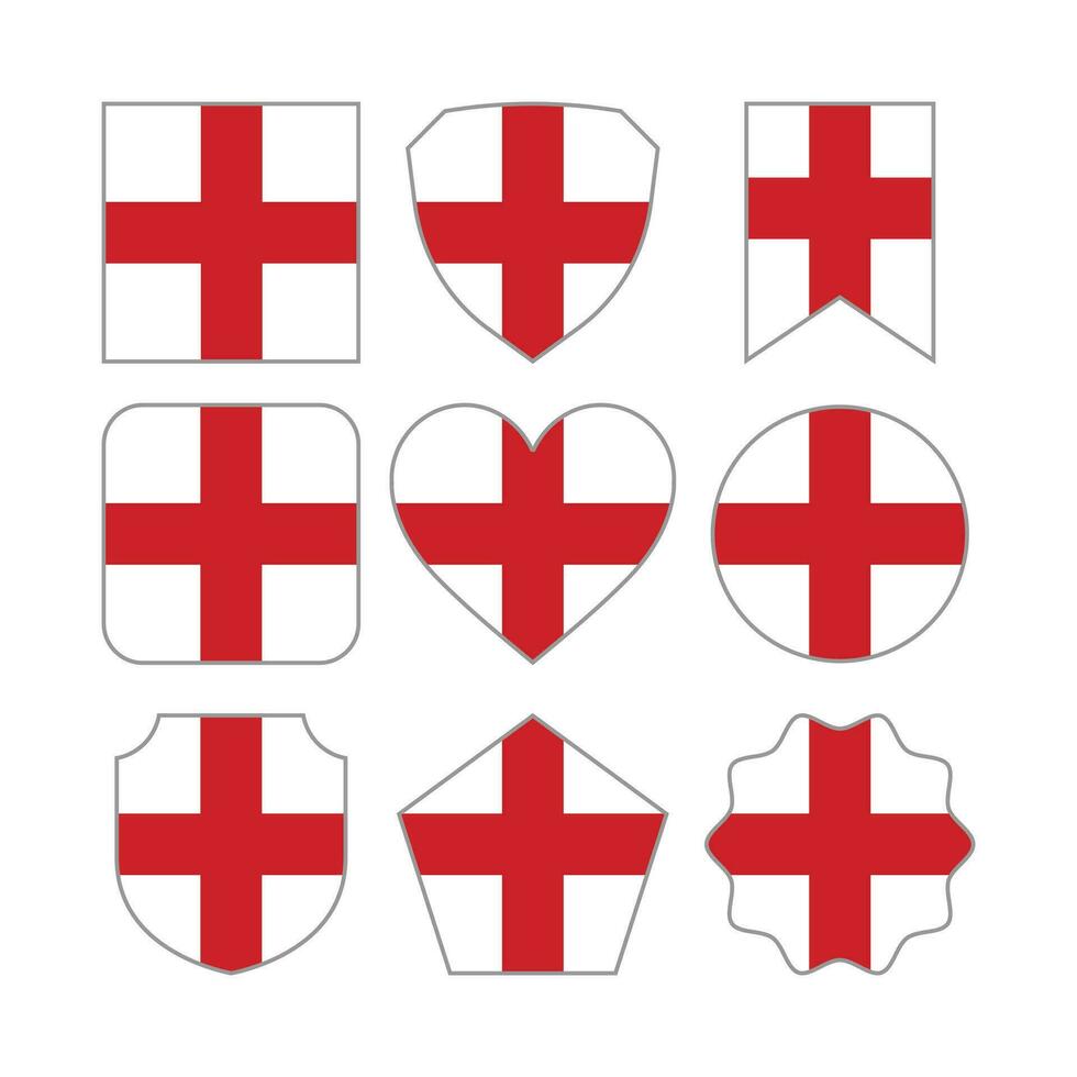 Modern Abstract Shapes of England Flag Vector Design Template