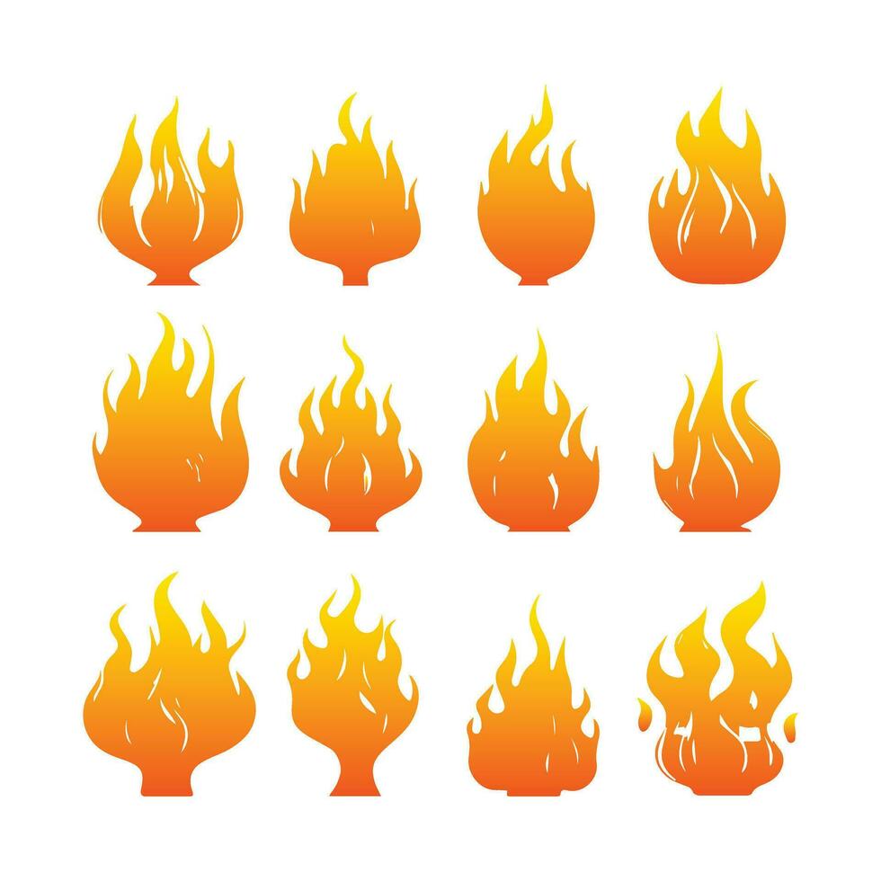 Abstract Vector Fire or Flame Icon Design Template