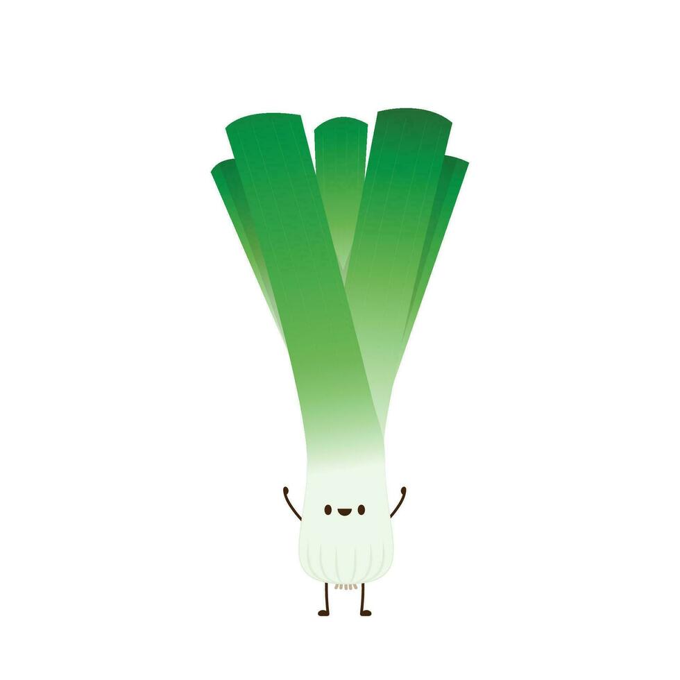 Spring onions character. Spring onions vector. Spring onions on white