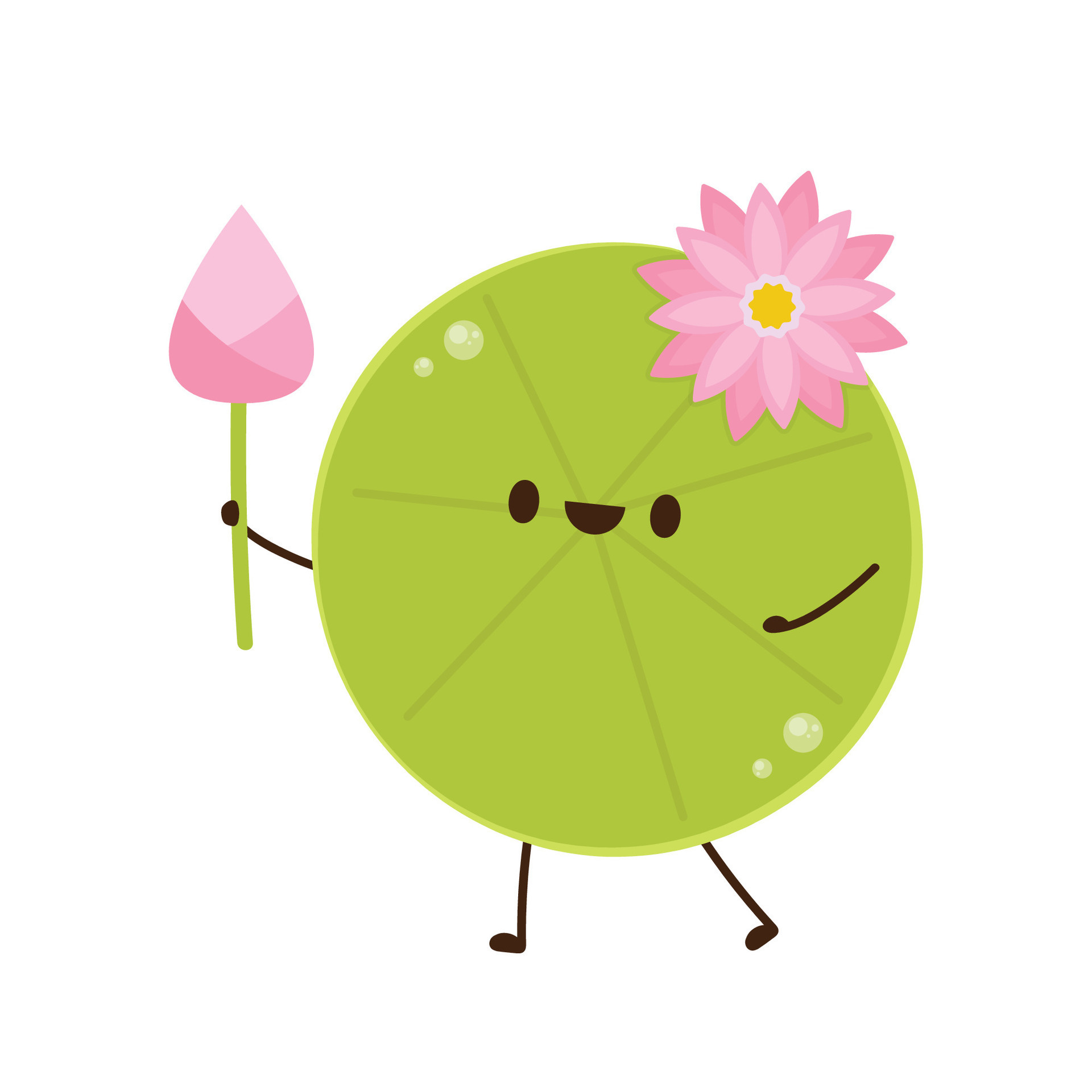 Lily pad character design. Lotus flower. 34776386 Vector Art at Vecteezy