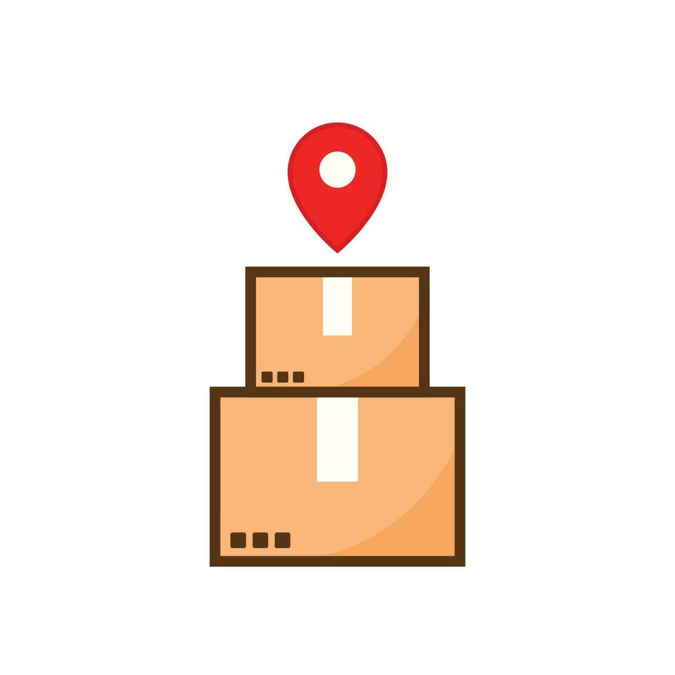 paquete o empaquetar caja vector. paquete o empaquetar caja en blanco antecedentes. ubicación símbolo. vector