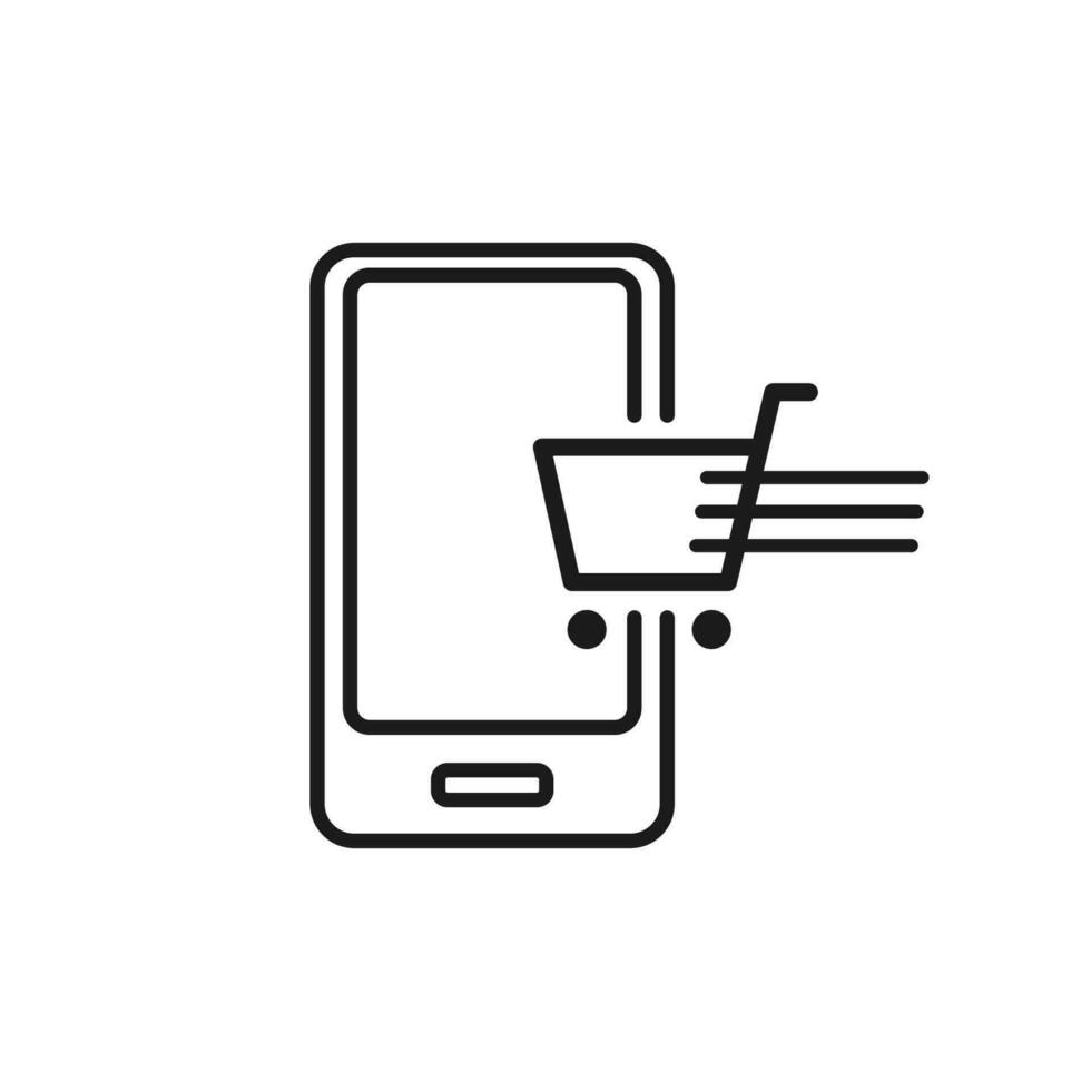 Cart and Smartphone symbol vector. Shopping logo design. vector