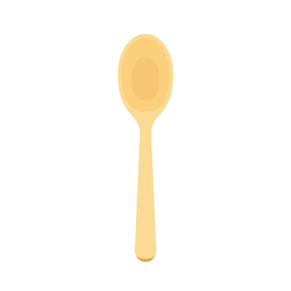 Spoon vector. Wood Spoon on white background. vector