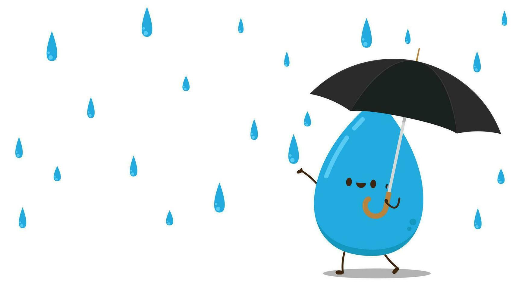 Drop water cartoon vector. Drop water mascot isolated. vector