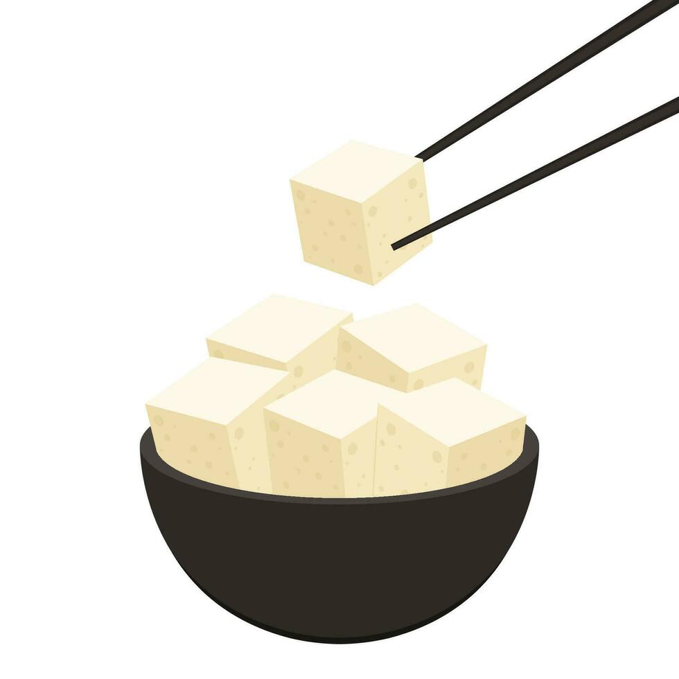 Tofu vector. Tofu in the cup. wallpaper. free space for text. vector