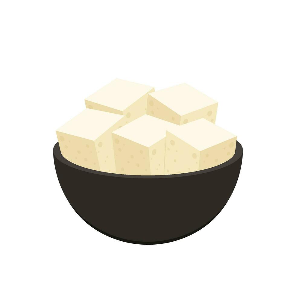Tofu vector. Tofu in the cup. wallpaper. free space for text. vector