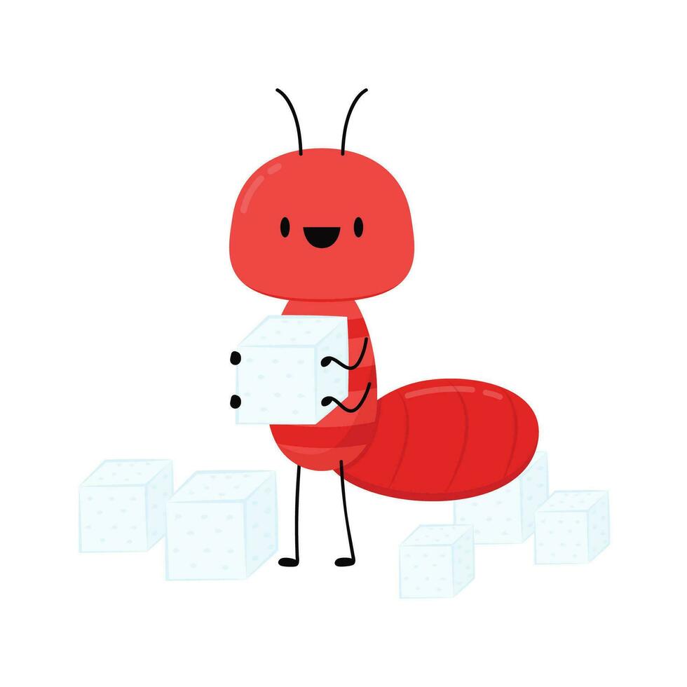 Ant character vector. Ant on white background. vector