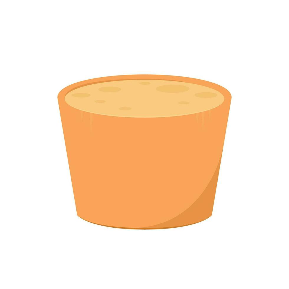 flan de pudín con glaseado de caramelo. ilustración plana en aislamiento de estilo de dibujos animados sobre un fondo blanco. vector