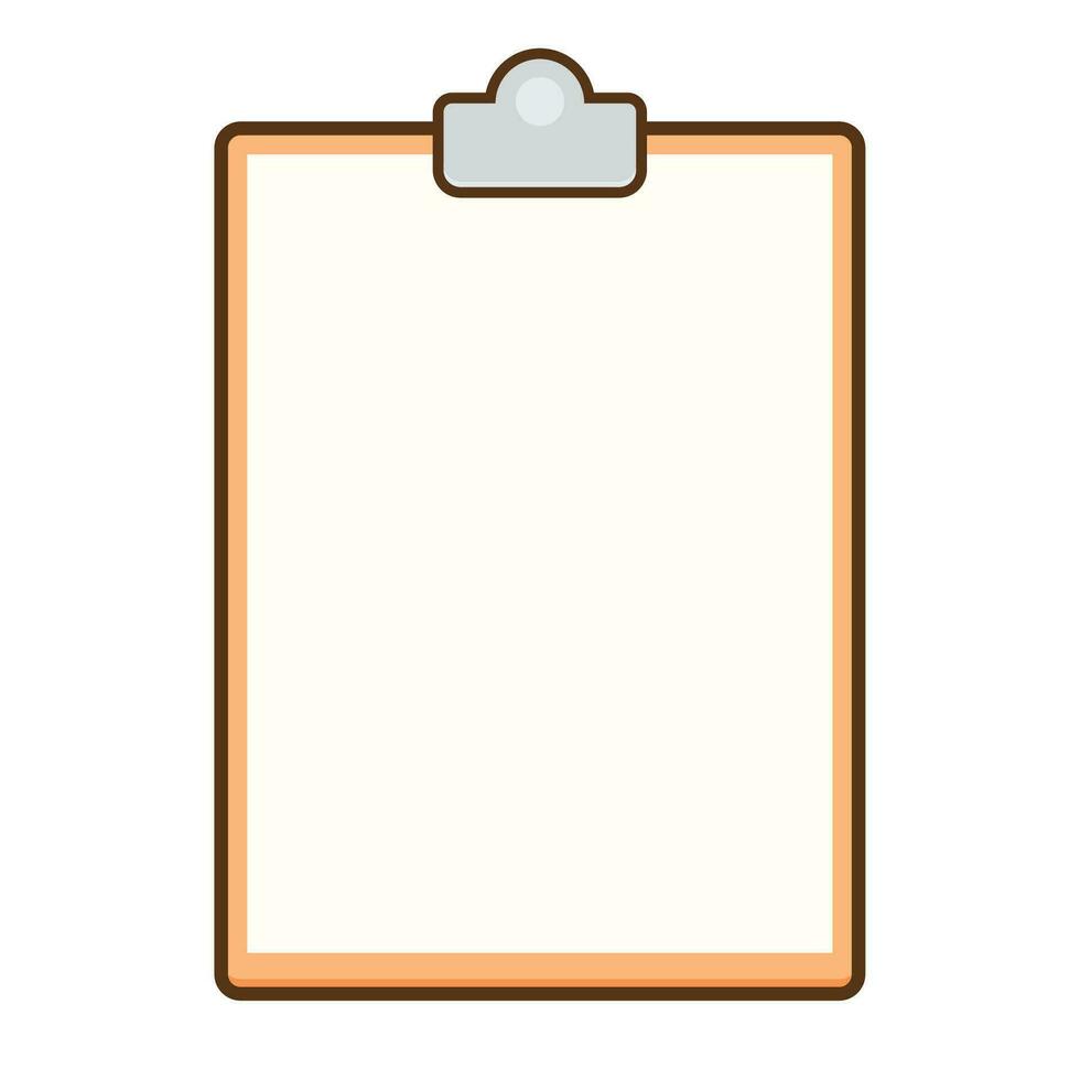 Clipboard with blank white paper for writing isolated on white background. vector illustration. free space for text.