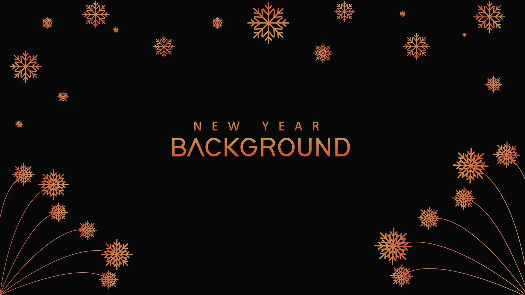 Happy New Year Premium background wave line isolated black background. Modern futuristic graphic design element. minimalist symmetric. vector