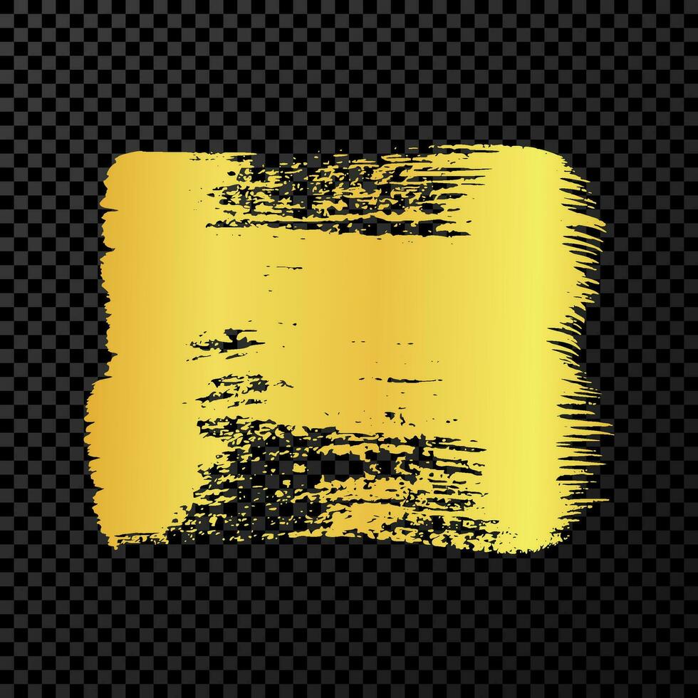 Gold grunge brush stroke vector