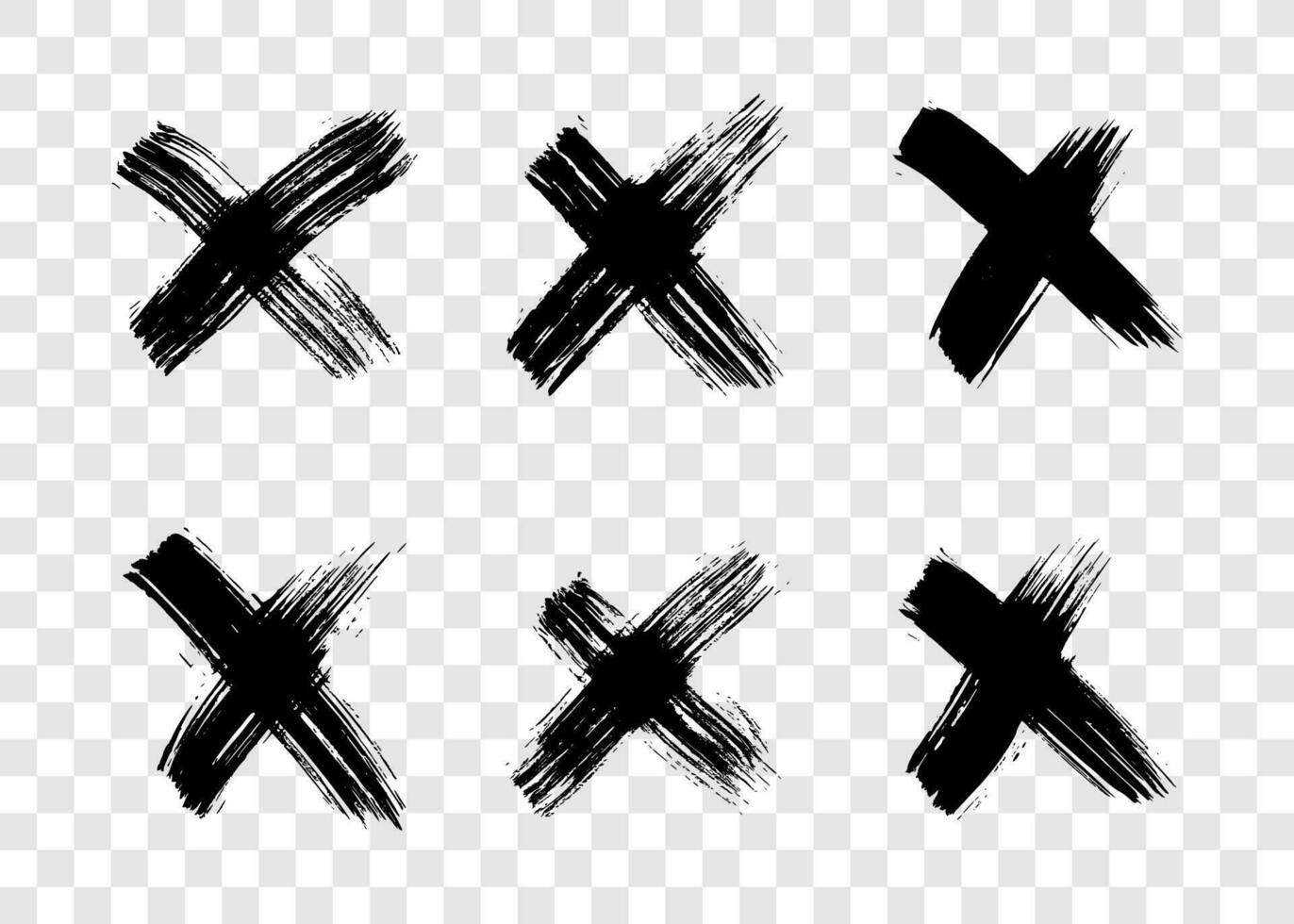 Black Hand drawn cross symbol vector