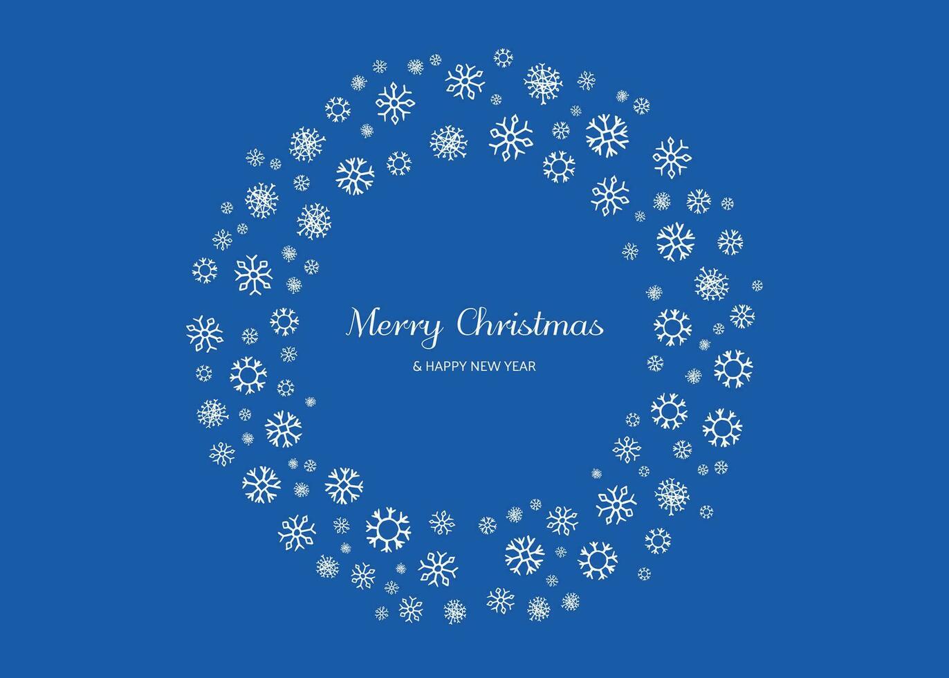 Merry Christmas background with snowflakes in circle vector