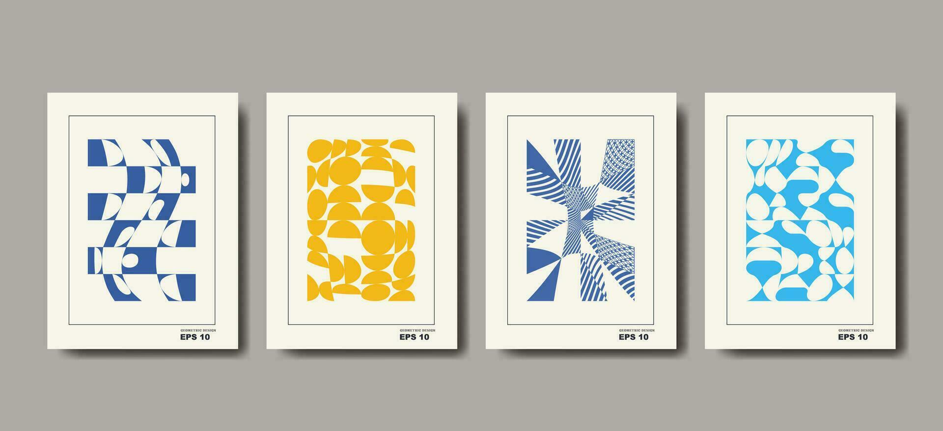 Brutalism covers design. Minimal geometric shapes compositions. Applicable for brochures, posters, covers and banners. vector