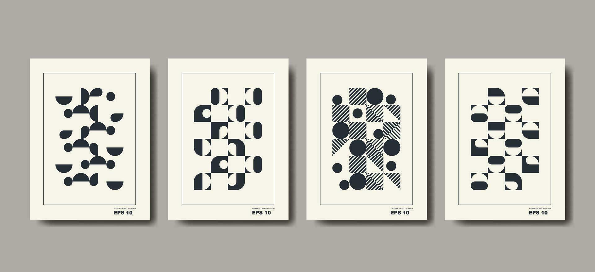 Brutalism covers design. Minimal geometric shapes compositions. Applicable for brochures, posters, covers and banners. vector