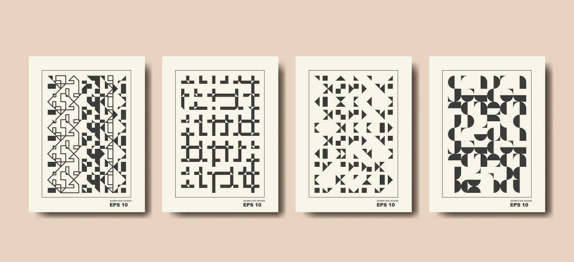 Brutalism covers design. Minimal geometric shapes compositions. Applicable for brochures, posters, covers and banners. vector