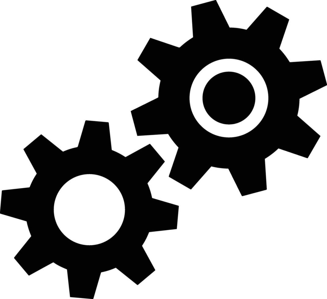 Gear setting symbol icon vector image. Illustration of the industrial wheel mechine mechanism design image