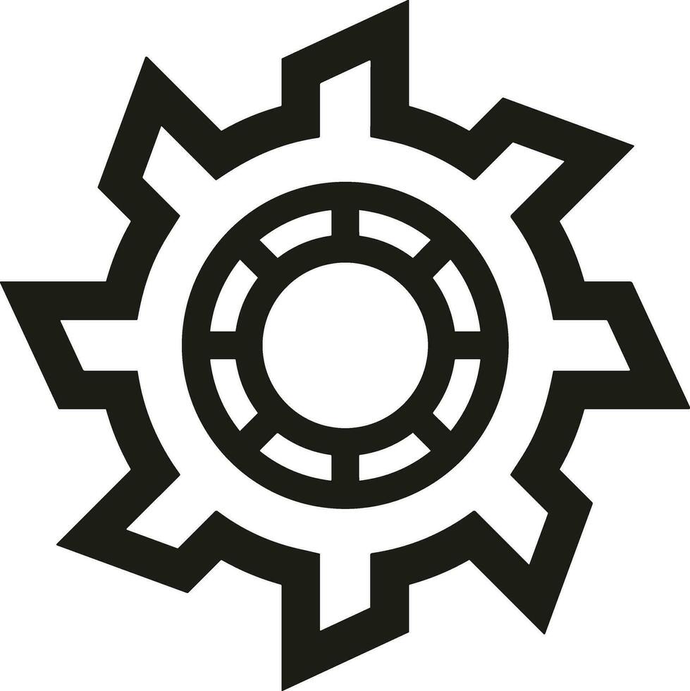 Gear setting symbol icon vector image. Illustration of the industrial wheel mechine mechanism design image