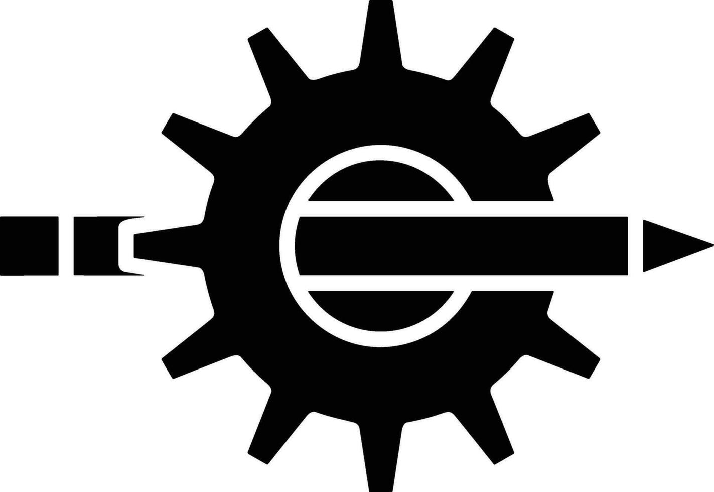 Gear setting symbol icon vector image. Illustration of the industrial wheel mechine mechanism design image