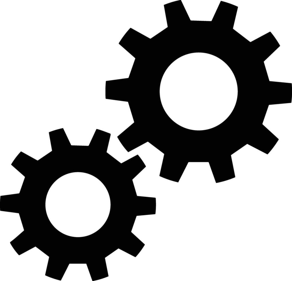 Gear setting symbol icon vector image. Illustration of the industrial wheel mechine mechanism design image