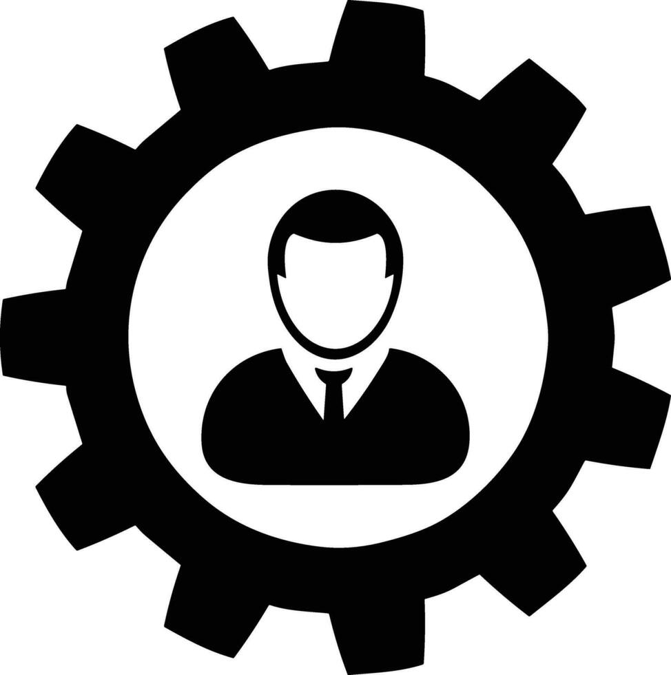 Gear setting symbol icon vector image. Illustration of the industrial wheel mechine mechanism design image