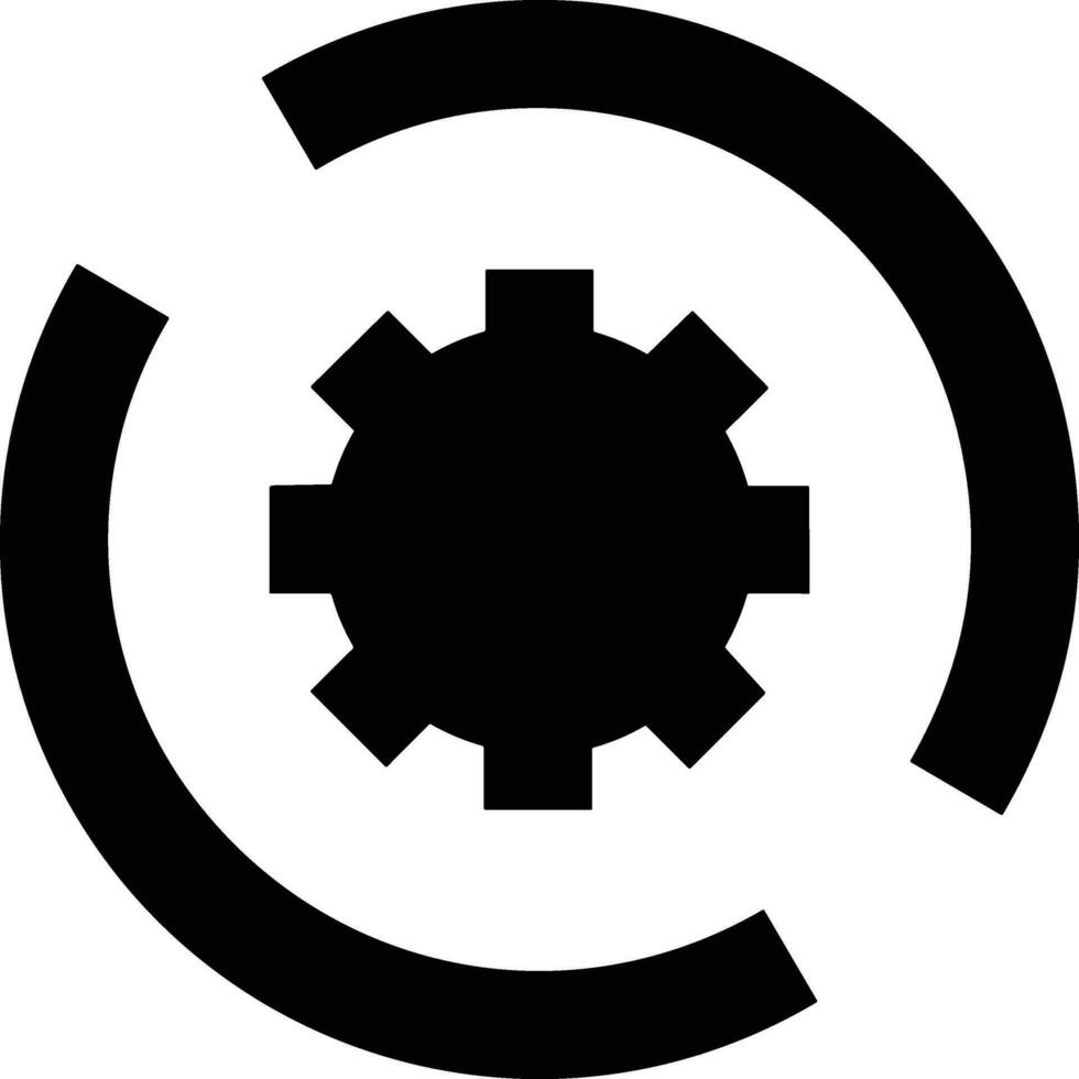 Gear setting symbol icon vector image. Illustration of the industrial wheel mechine mechanism design image