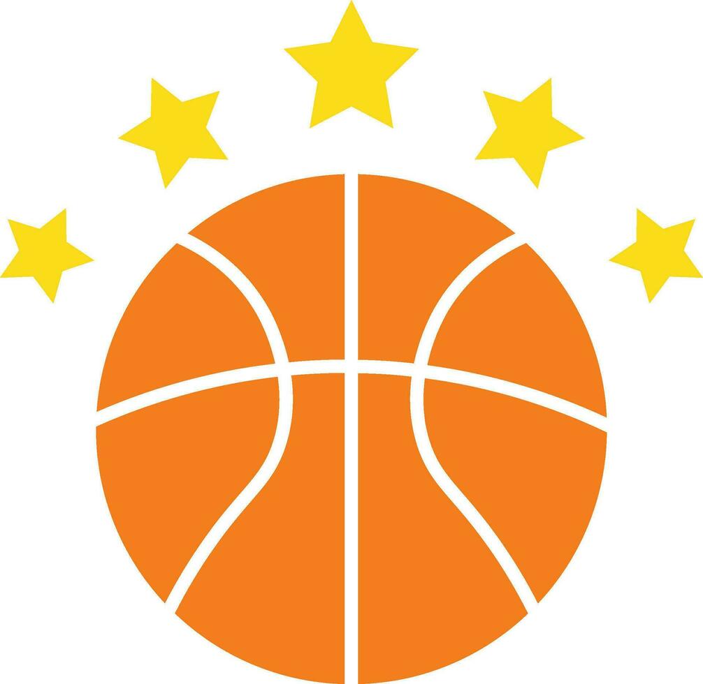 Basketball with Five Star Illustration Vector