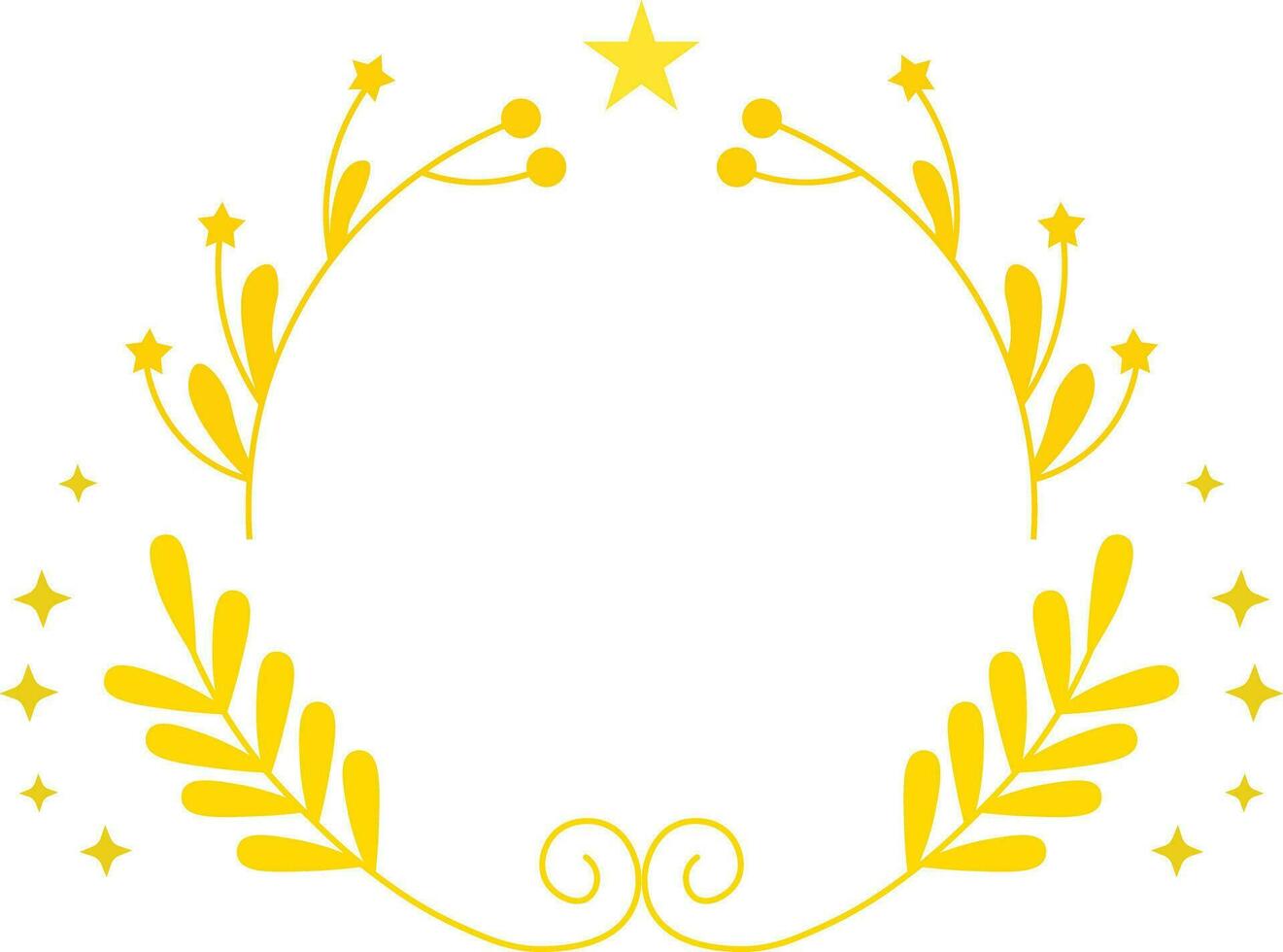 Ornamental Vines and Star Border Frame vector