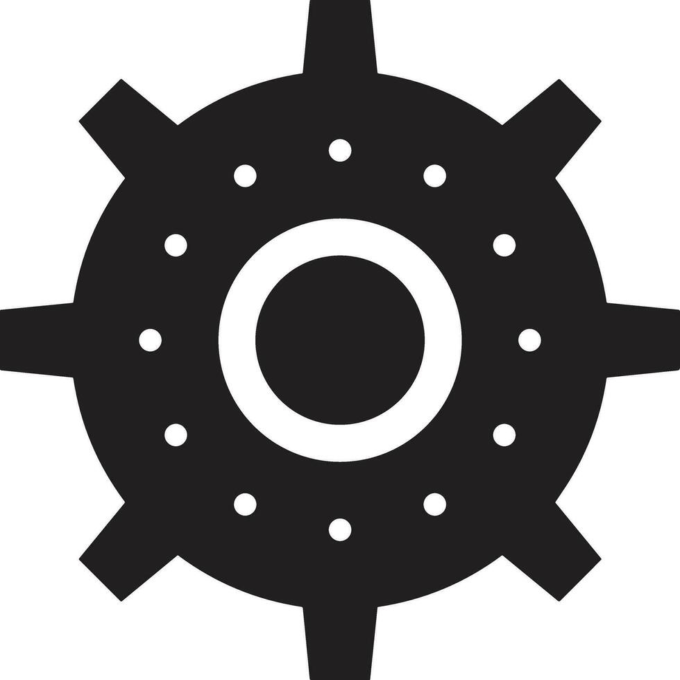 Gear setting symbol icon vector image. Illustration of the industrial wheel mechine mechanism design image