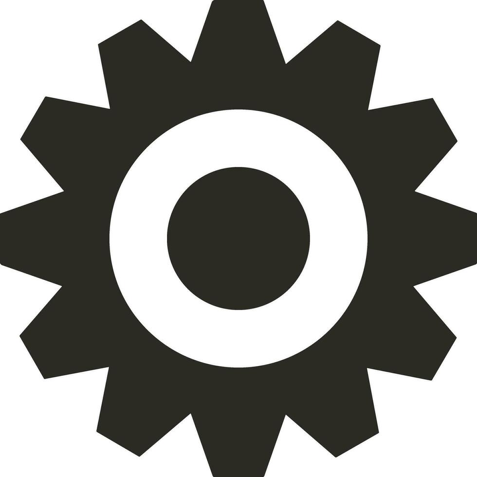 Gear setting symbol icon vector image. Illustration of the industrial wheel mechine mechanism design image
