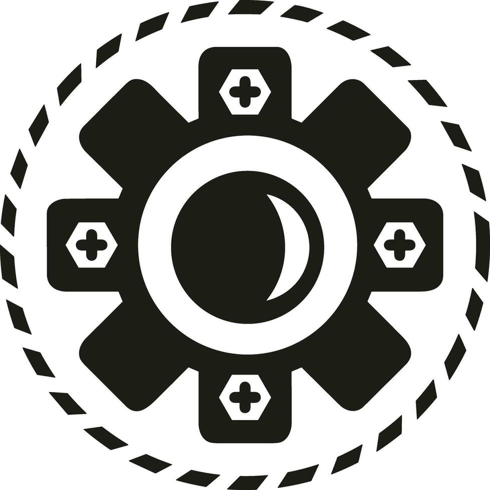 Gear setting symbol icon vector image. Illustration of the industrial wheel mechine mechanism design image