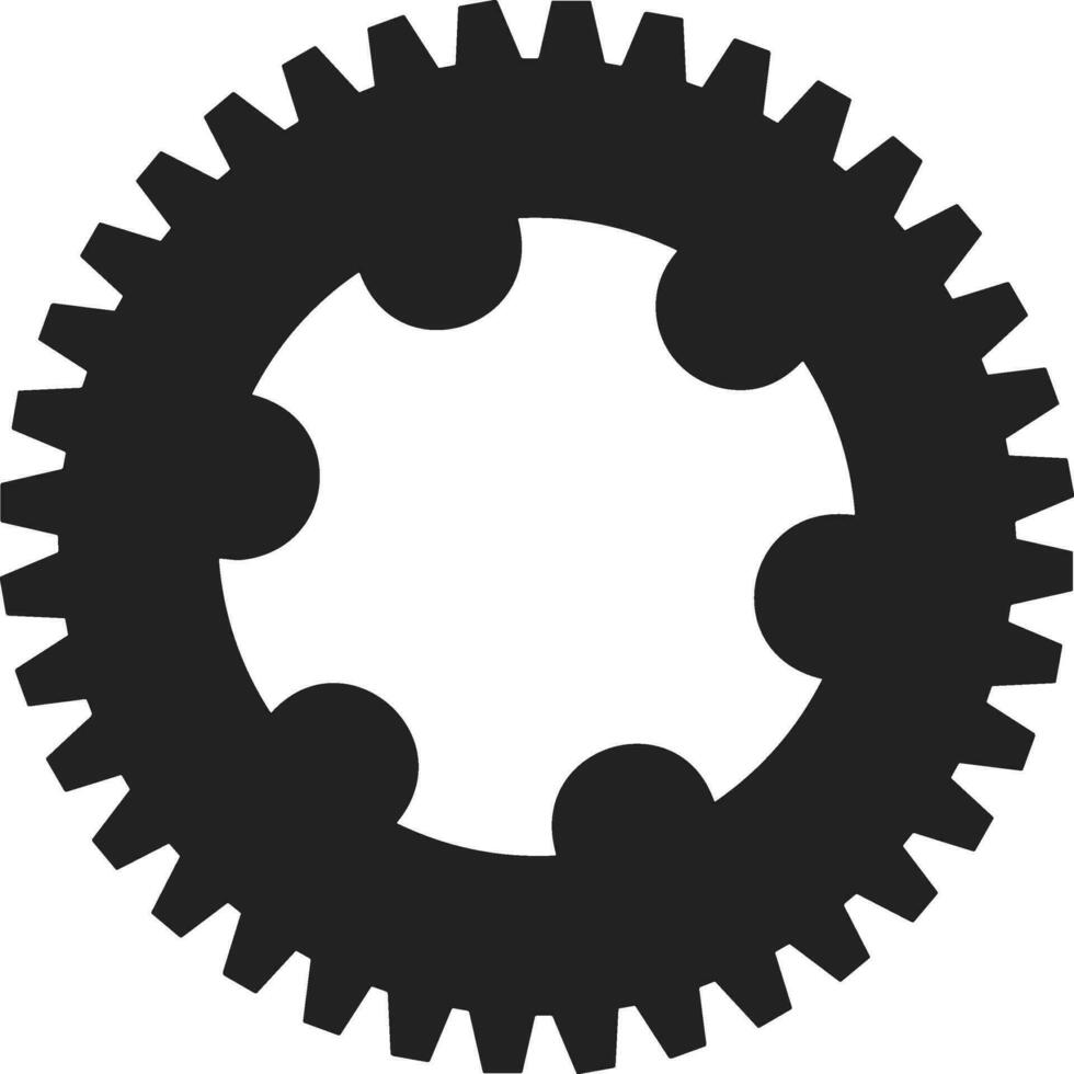 Gear setting symbol icon vector image. Illustration of the industrial wheel mechine mechanism design image