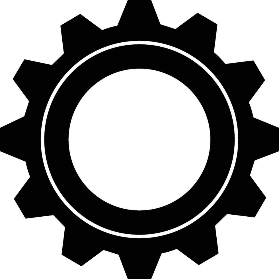 Gear setting symbol icon vector image. Illustration of the industrial wheel mechine mechanism design image