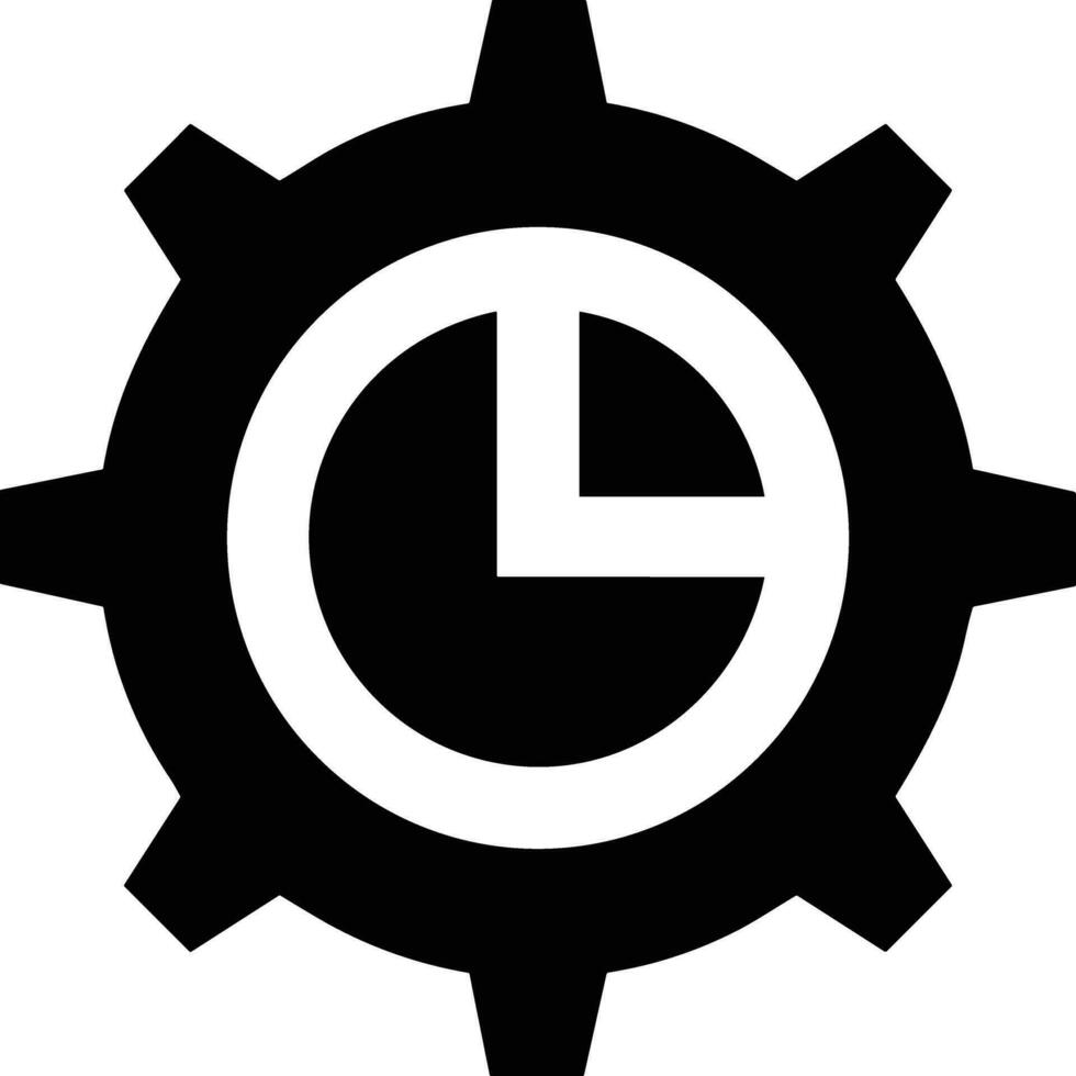 Gear setting symbol icon vector image. Illustration of the industrial wheel mechine mechanism design image