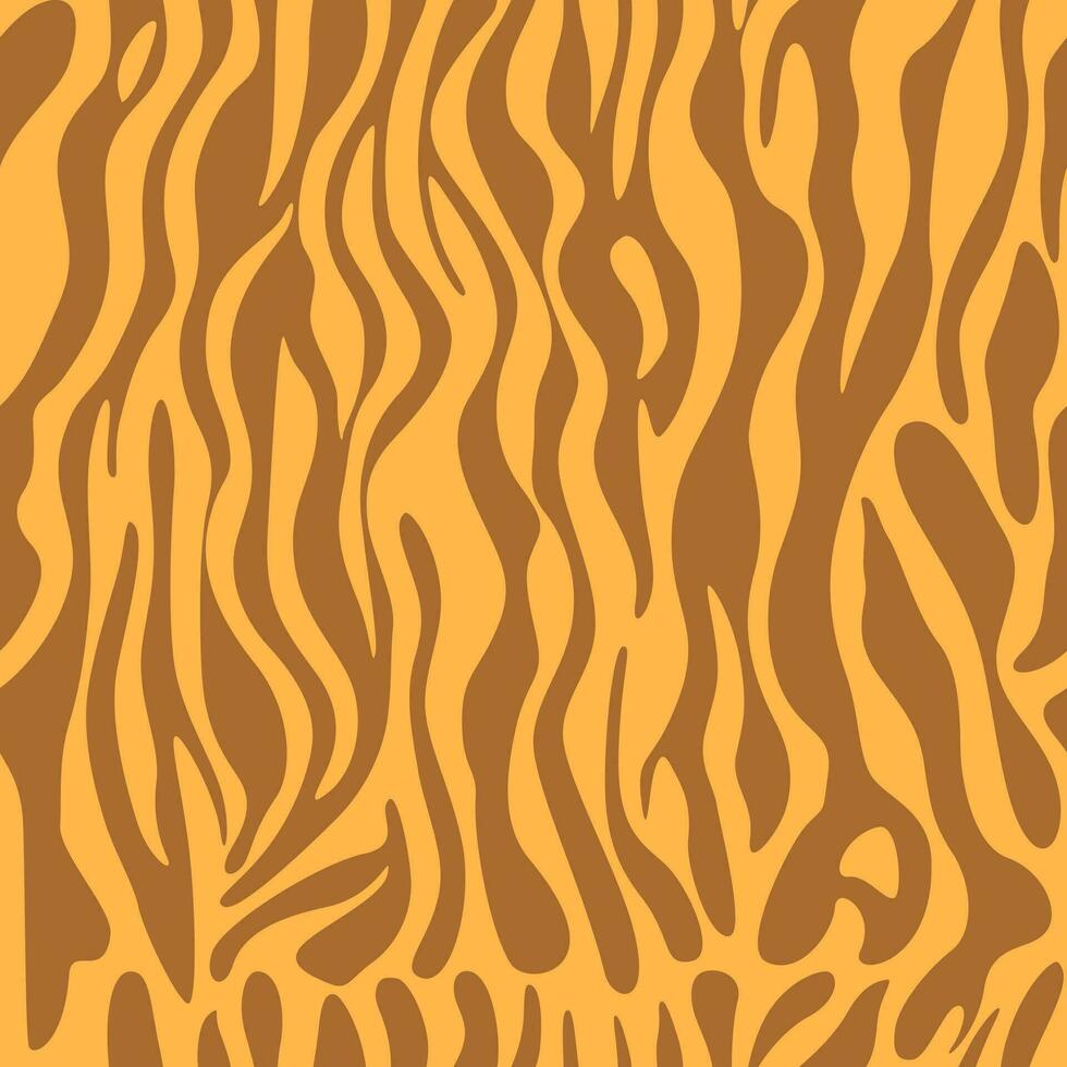 Vector illustration of seamless animal prints tiger pattern in flat style