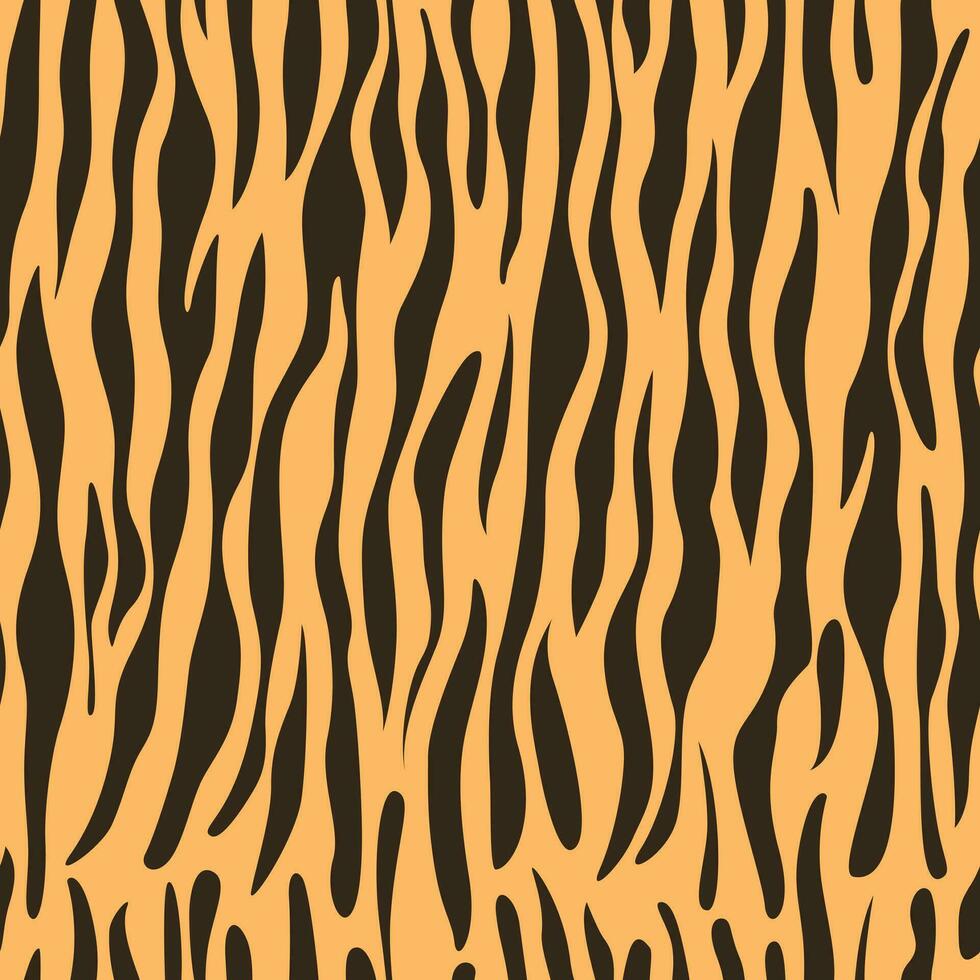 Tiger seamless pattern striped mammal fur. Predator camouflage. Printable background design vector