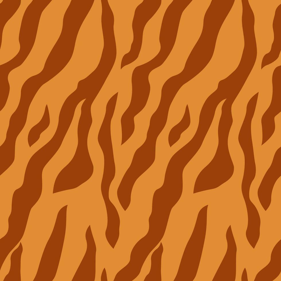 Vector illustration of seamless animal prints tiger pattern in flat style