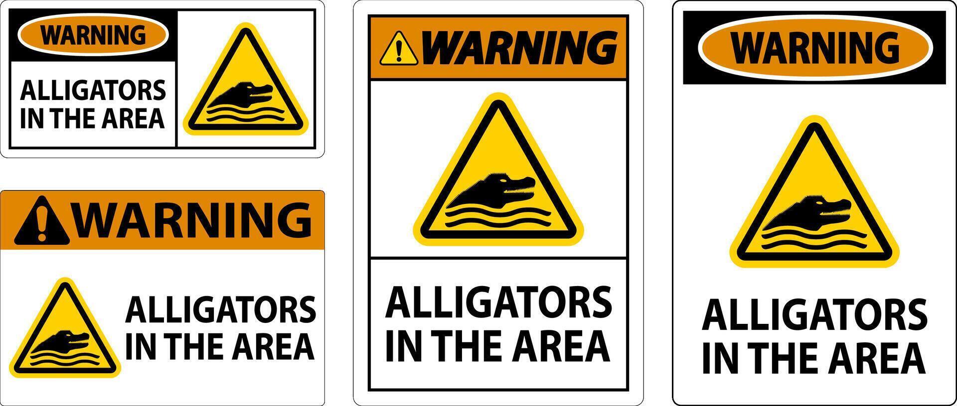 Warning Alligators In The Area Sign vector