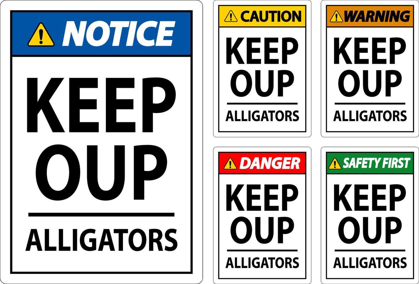 Alligator Warning Sign Danger Keep Out - Alligators vector