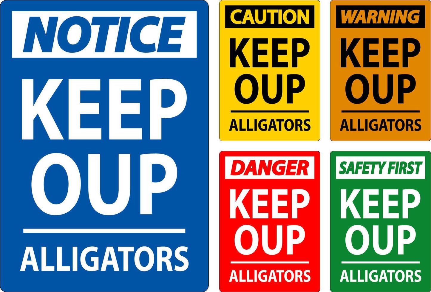 Alligator Warning Sign Danger Keep Out - Alligators vector