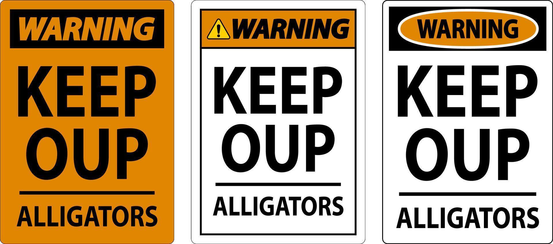 Alligator Warning Sign Danger Keep Out - Alligators vector